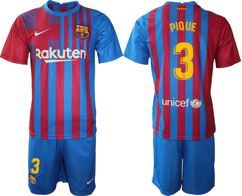 Men 2021-2022 Club Barcelona home blue #3 Nike Soccer Jersey
